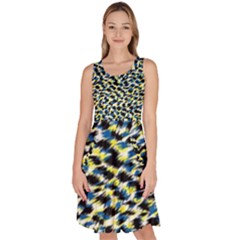 Digital Animal  Print Knee Length Skater Dress With Pockets by Sparkle