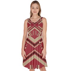 Abstract Pattern Geometric Backgrounds   Knee Length Skater Dress With Pockets by Eskimos