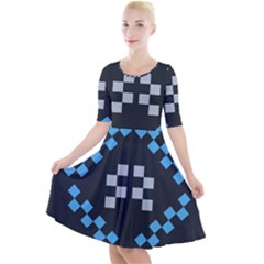 Abstract Pattern Geometric Backgrounds   Quarter Sleeve A-line Dress by Eskimos