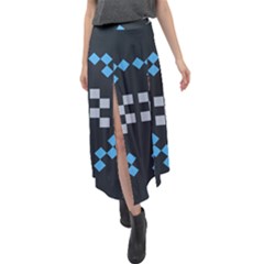 Abstract Pattern Geometric Backgrounds   Velour Split Maxi Skirt by Eskimos