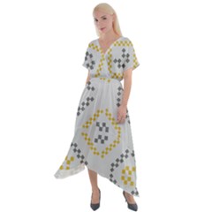 Abstract Pattern Geometric Backgrounds   Cross Front Sharkbite Hem Maxi Dress by Eskimos