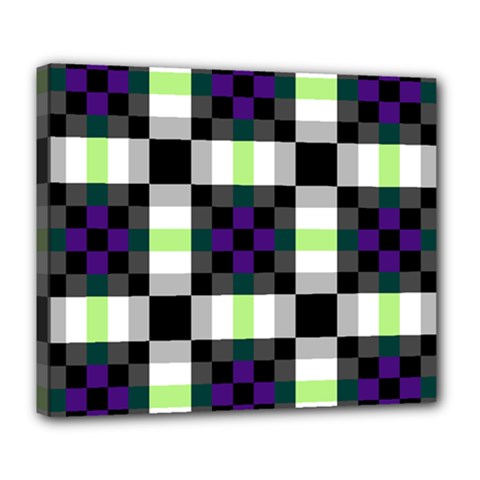 Agender Flag Plaid With Difference Deluxe Canvas 24  X 20  (stretched) by WetdryvacsLair