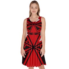 Abstract Pattern Geometric Backgrounds   Knee Length Skater Dress With Pockets by Eskimos