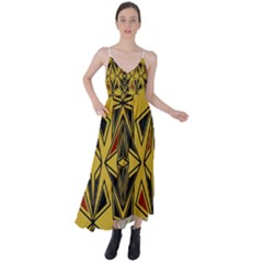 Abstract Pattern Geometric Backgrounds   Tie Back Maxi Dress by Eskimos