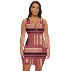 Abstract Pattern Geometric Backgrounds   Draped Bodycon Dress by Eskimos