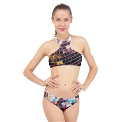 Funky Disco Ball High Neck Bikini Set by essentialimage365