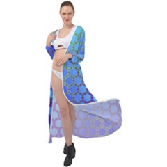 Hex Circle Points Vaporwave Three Maxi Chiffon Beach Wrap by WetdryvacsLair