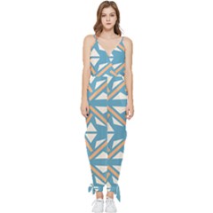 Abstract Geometric Design    Sleeveless Tie Ankle Chiffon Jumpsuit by Eskimos