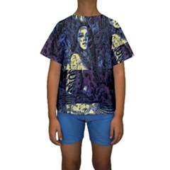 Glitch Witch Ii Kids  Short Sleeve Swimwear by MRNStudios