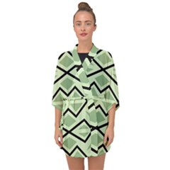 Abstract Pattern Geometric Backgrounds Half Sleeve Chiffon Kimono by Eskimos