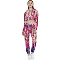 Colorful Bark Cropped Zip Up Lounge Set by 3cl3ctix