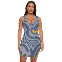 Abstract Pattern Geometric Backgrounds Draped Bodycon Dress by Eskimos