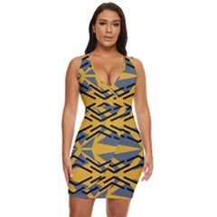 Abstract Pattern Geometric Backgrounds Draped Bodycon Dress by Eskimos