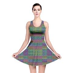 Paris Words Motif Colorful Pattern Reversible Skater Dress by dflcprintsclothing