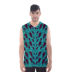 Leaves On Adorable Peaceful Captivating Shimmering Colors Men s Basketball Tank Top by pepitasart