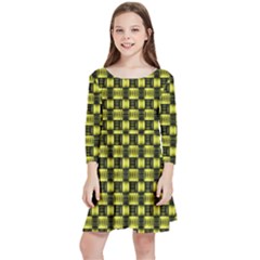 Glow Pattern Kids  Quarter Sleeve Skater Dress by Sparkle