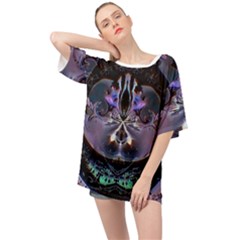 The High Priestess Card Oversized Chiffon Top by MRNStudios