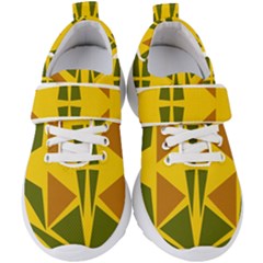  Abstract Geometric Design   Geometric Fantasy  Terrazzo  Kids  Velcro Strap Shoes by Eskimos