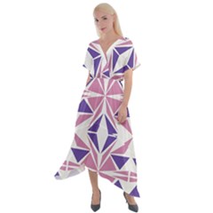 Abstract Pattern Geometric Backgrounds  Cross Front Sharkbite Hem Maxi Dress by Eskimos