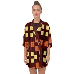 Abstract Pattern Geometric Backgrounds  Half Sleeve Chiffon Kimono by Eskimos