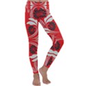 Folk flowers print Floral pattern Ethnic art Kids  Lightweight Velour Classic Yoga Leggings View1