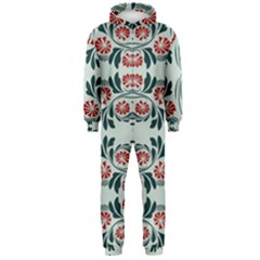 Folk Flowers Print Floral Pattern Ethnic Art Hooded Jumpsuit (men) by Eskimos