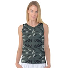 Folk Flowers Print Floral Pattern Ethnic Art Women s Basketball Tank Top by Eskimos