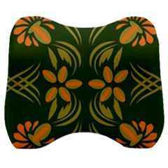 Folk Flowers Print Floral Pattern Ethnic Art Velour Head Support Cushion by Eskimos