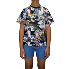 Rainbow Assault Kids  Short Sleeve Swimwear by MRNStudios