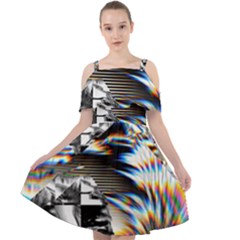 Rainbow Assault Cut Out Shoulders Chiffon Dress by MRNStudios