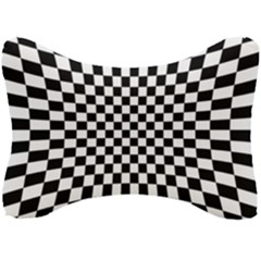 Illusion Checkerboard Black And White Pattern Seat Head Rest Cushion by Nexatart