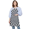 Illusion Checkerboard Black And White Pattern Pocket Apron View1