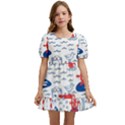 Nautical Cats Seamless Pattern Kids  Short Sleeve Dolly Dress View1