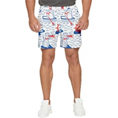 Nautical Cats Seamless Pattern Men s Runner Shorts by Jancukart