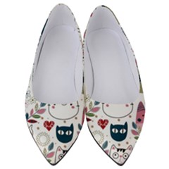 Pattern With Cute Cat Heads Women s Low Heels by Jancukart