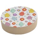 Easter Seamless Pattern With Cute Eggs Flowers Wooden Bottle Opener (Round) View1