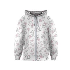 Cute Pattern With Easter Bunny Egg Kids  Zipper Hoodie by Jancukart