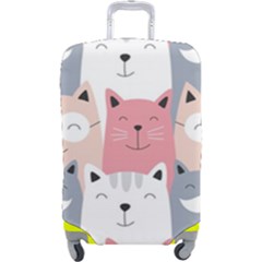 Cute Seamless Pattern With Cats Luggage Cover (large) by Jancukart