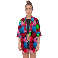 Bubble Gum Open Front Chiffon Kimono by artworkshop