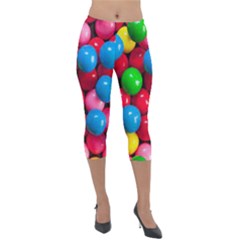 Bubble Gum Lightweight Velour Capri Leggings  by artworkshop