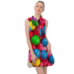 Bubble Gum Sleeveless Shirt Dress by artworkshop