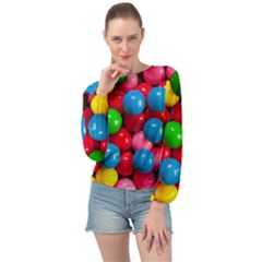 Bubble Gum Banded Bottom Chiffon Top by artworkshop