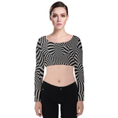 Pattern Velvet Long Sleeve Crop Top by artworkshop