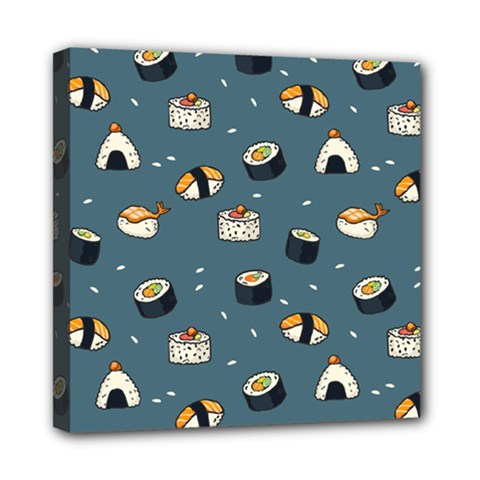 Sushi Pattern Mini Canvas 8  X 8  (stretched) by Jancukart