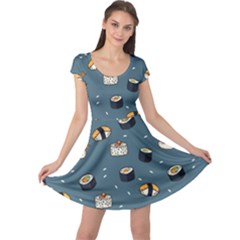 Sushi Pattern Cap Sleeve Dress by Jancukart