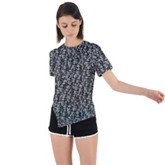 Creepy Head Motif Pattern Asymmetrical Short Sleeve Sports Tee by dflcprintsclothing