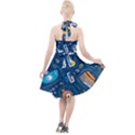 Seamless-pattern-vector-submarine-with-sea-animals-cartoon Halter Party Swing Dress  View2