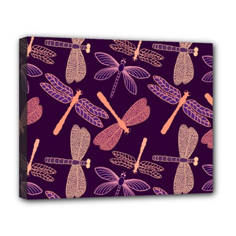 Dragonfly-pattern-design Deluxe Canvas 20  X 16  (stretched) by Jancukart