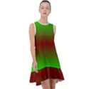 Ombre Green and Red Frill Swing Dress View1