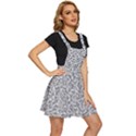 Black And White Hello Text Motif Random Pattern Apron Dress View3